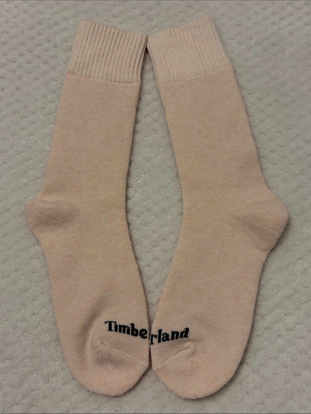 NWOT Timberland Unisex Light Beige Cushioned Crew Socks - 1 Pair Medium